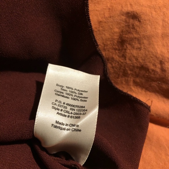 Chocolate brown off the shoulder silk Wilfred top - Picture 2 of 4